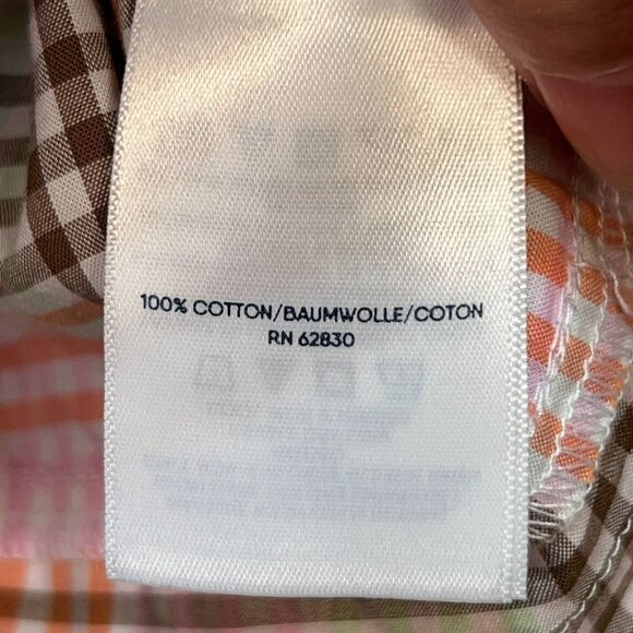 Lands End Womens Blouse Top Size1X Muticolor Plaid Keyhole Neck Casual Retro - Picture 3 of 12